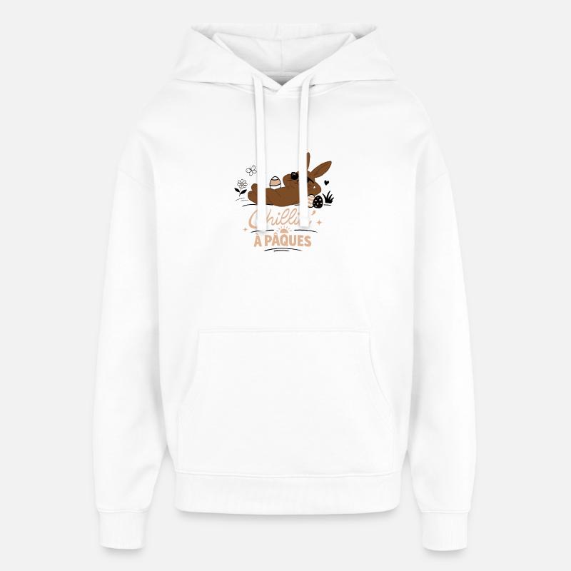 Lapin de Pâques  - Sweat à capuche unisexe Stanley/Stella Oversized - blanc