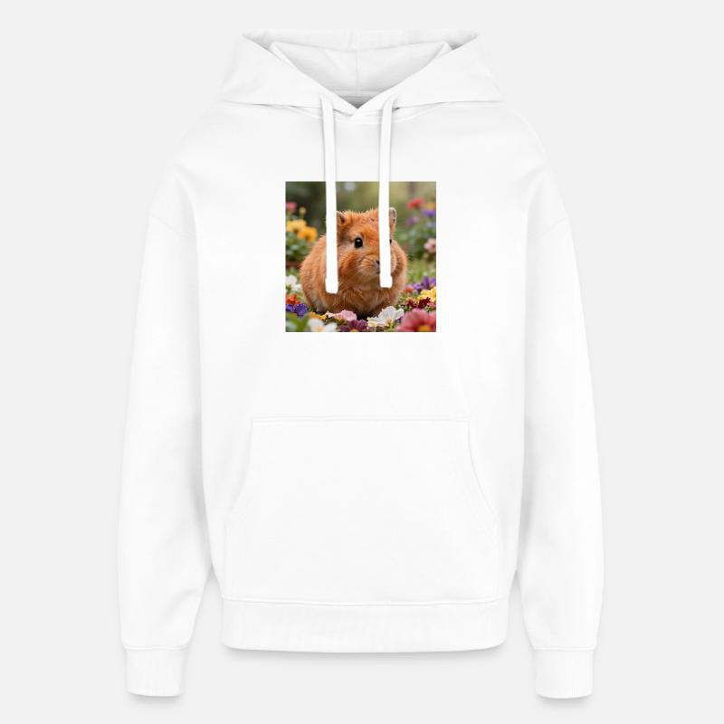 Blumiger Hamstertraum - Oversized Unisex Hoodie von Stanley/Stella - Weiß