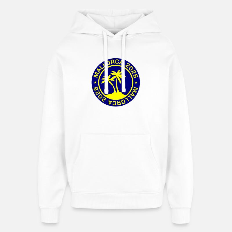 Majorque 2026 - Sweat à capuche unisexe Stanley/Stella Oversized - blanc