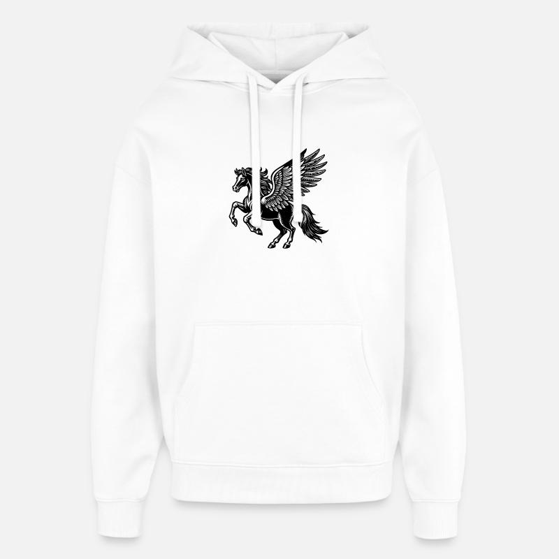 Pégase - Sweat à capuche unisexe Stanley/Stella Oversized - blanc