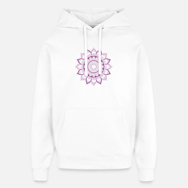 Mandala - Sweat à capuche unisexe Stanley/Stella Oversized - blanc