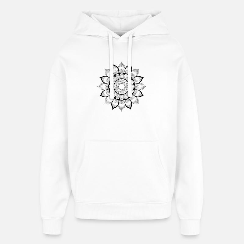 Mandala - Sweat à capuche unisexe Stanley/Stella Oversized - blanc