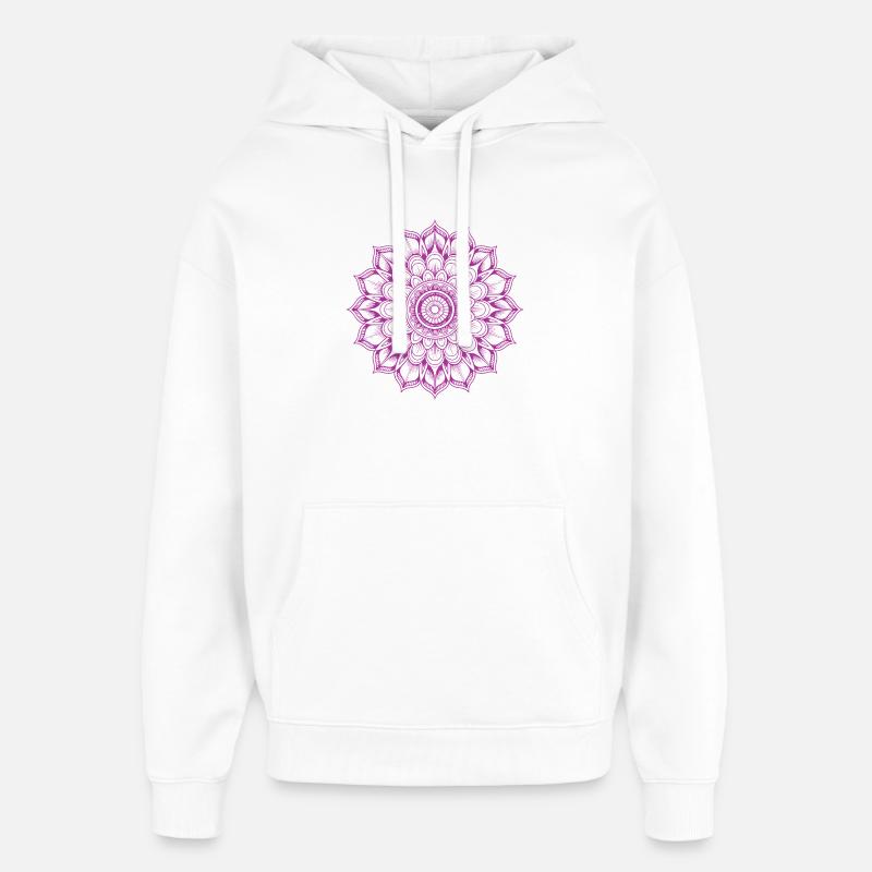 Mandala - Sweat à capuche unisexe Stanley/Stella Oversized - blanc