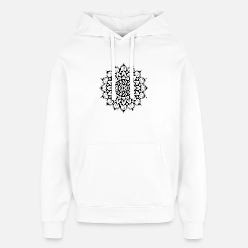 Mandala - Sweat à capuche unisexe Stanley/Stella Oversized - blanc