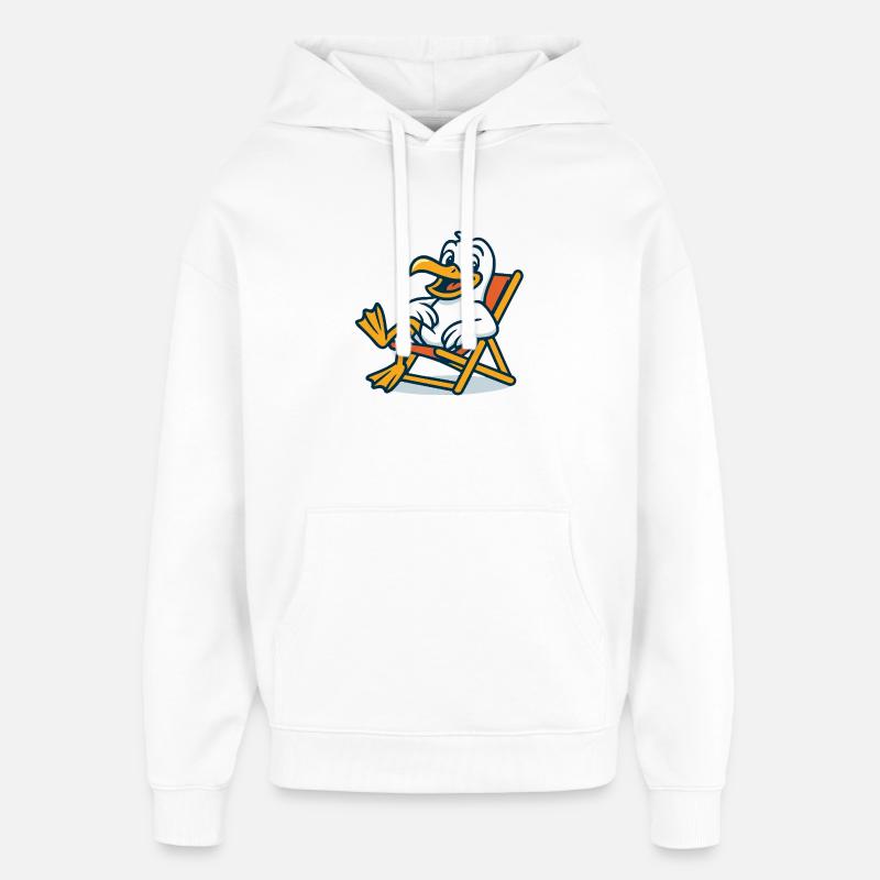 Canard décontracté sur chaise longue - Sweat à capuche unisexe Stanley/Stella Oversized - blanc
