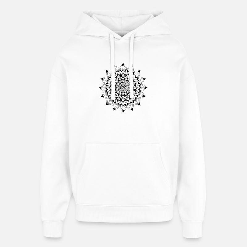 Mandala - Sweat à capuche unisexe Stanley/Stella Oversized - blanc
