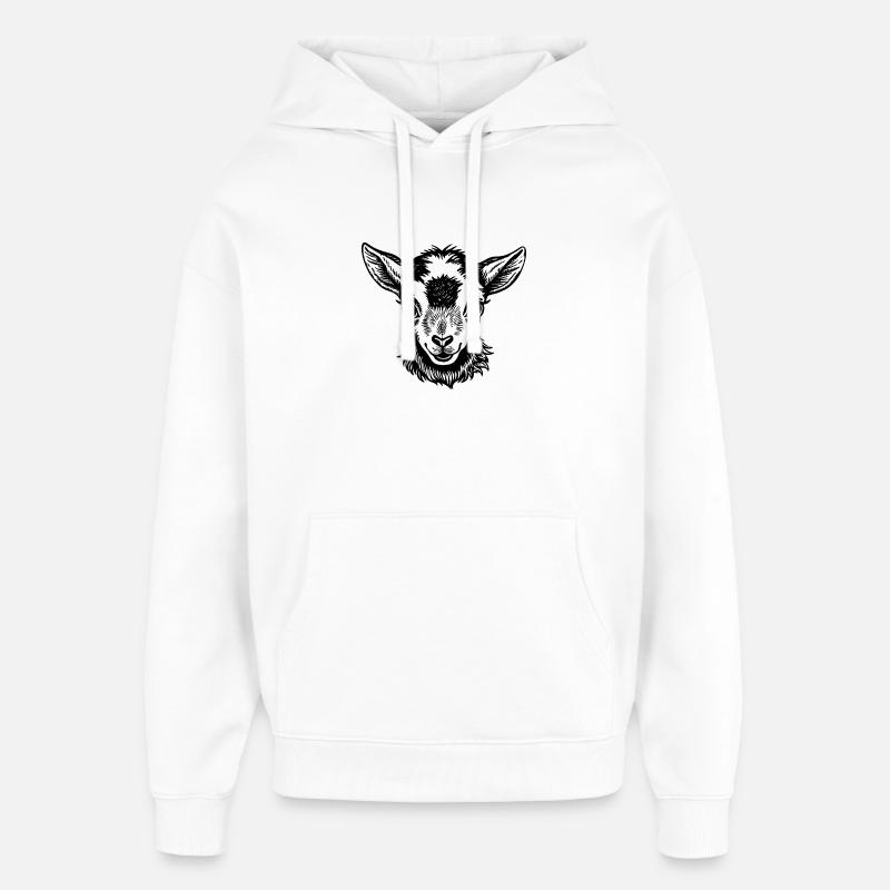 Visage de chevreau bébé - Sweat à capuche unisexe Stanley/Stella Oversized - blanc