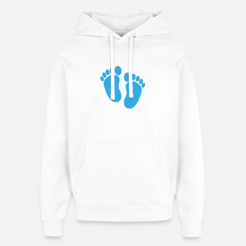 Pieds de bébé - Sweat à capuche unisexe Stanley/Stella Oversized - blanc