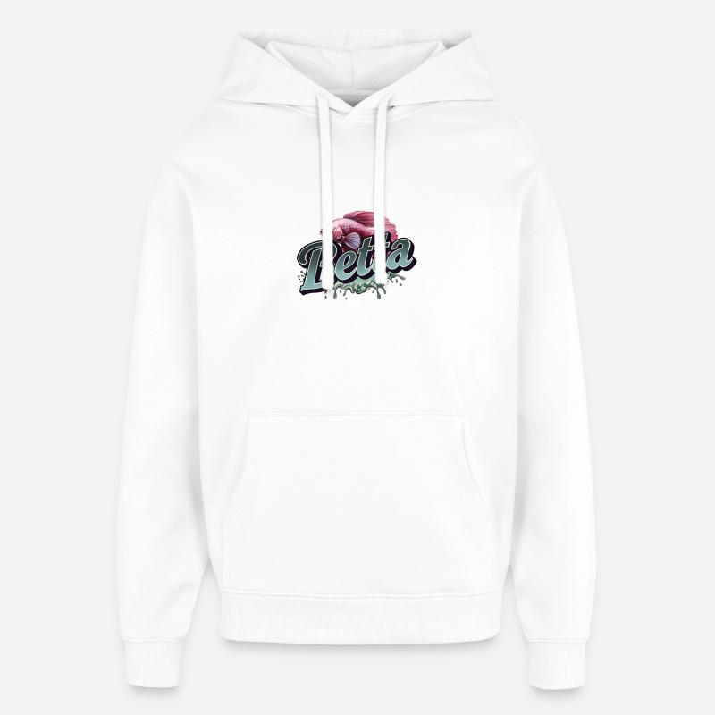 Poisson bêta - Poisson bêta - Sweat à capuche unisexe Stanley/Stella Oversized - blanc