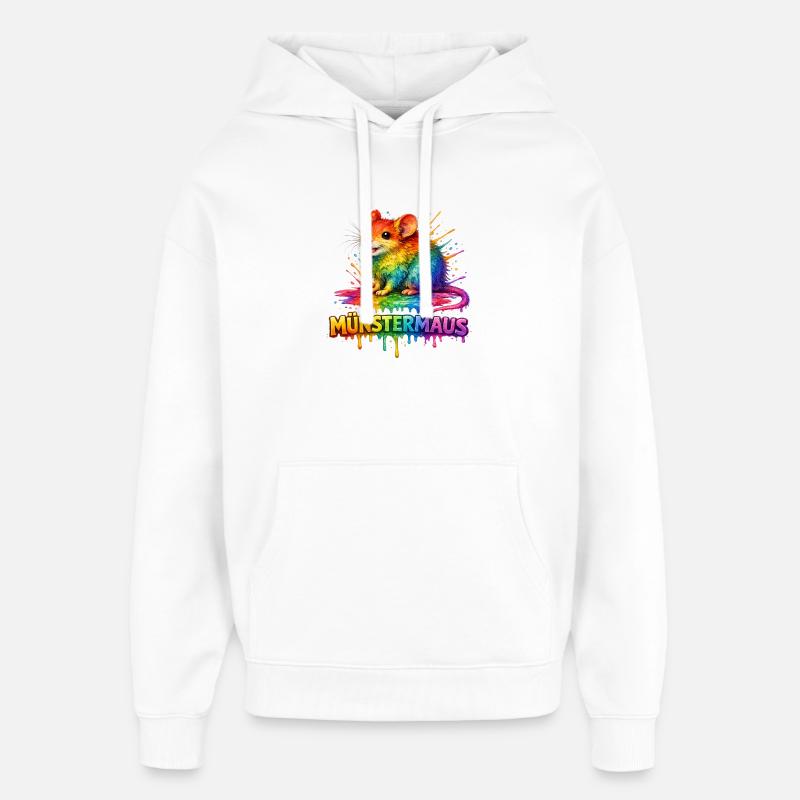 Souris de Munster Arc-en-ciel - Sweat à capuche unisexe Stanley/Stella Oversized - blanc