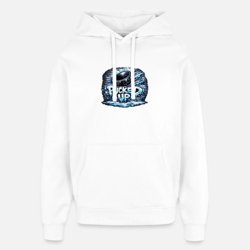 Hockey graffiti avec des rondelles - Sweat à capuche unisexe Stanley/Stella Oversized - blanc