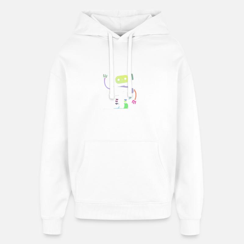 Robot pastel amusant - Sweat à capuche unisexe Stanley/Stella Oversized - blanc