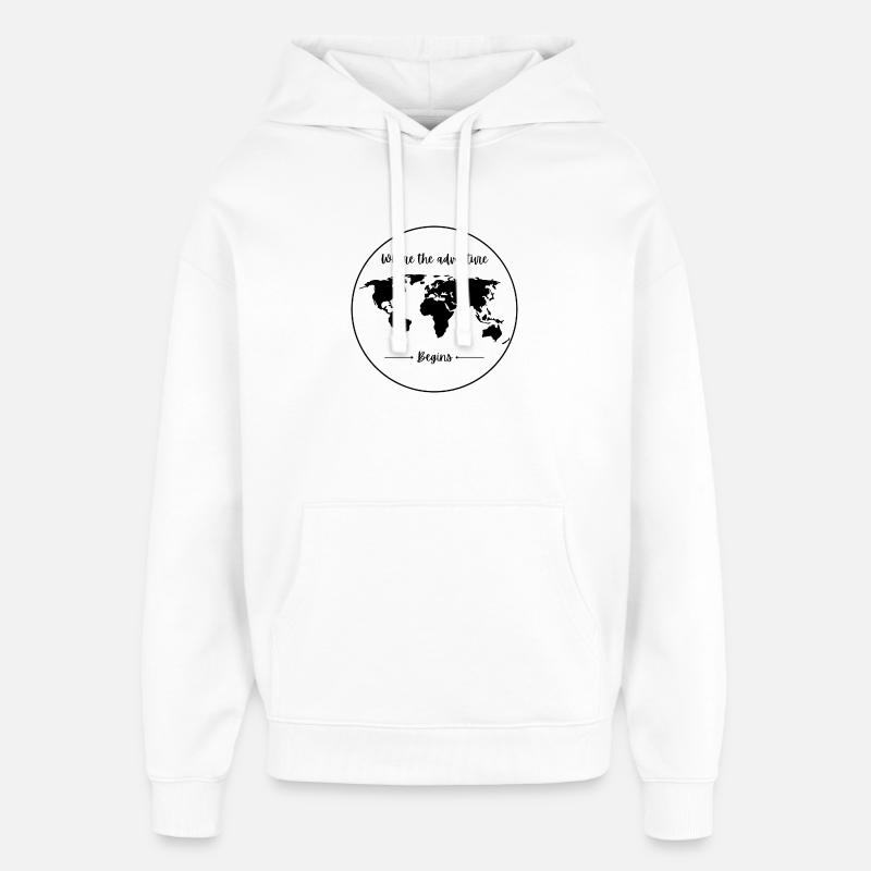 Where the adventure begins - Sweat à capuche unisexe Stanley/Stella Oversized - blanc