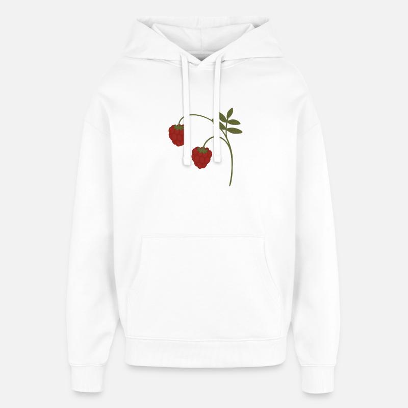 Himbeeren - Oversized Unisex Hoodie von Stanley/Stella - Weiß
