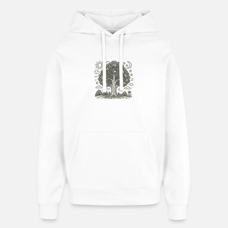 Arbre de vie - Sweat à capuche unisexe Stanley/Stella Oversized - blanc