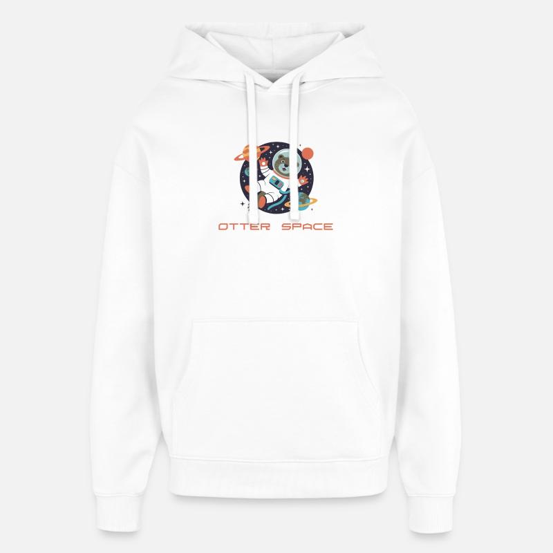 Otter in Space Rétro Comic - Sweat à capuche unisexe Stanley/Stella Oversized - blanc