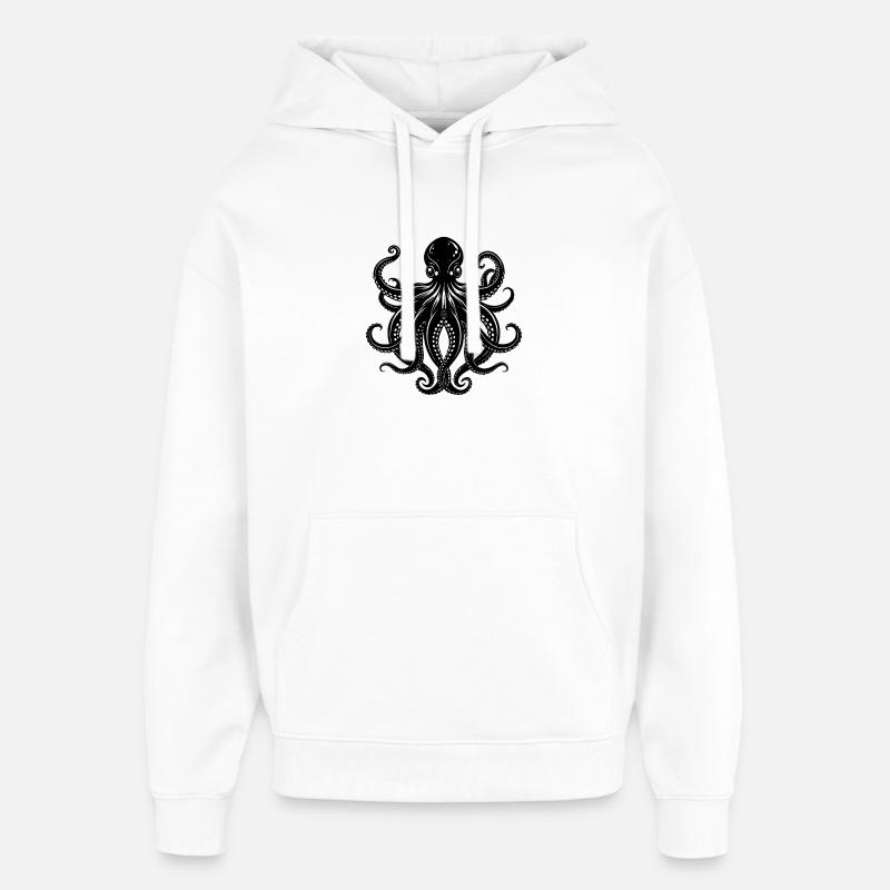 Pieuvre - Sweat à capuche unisexe Stanley/Stella Oversized - blanc