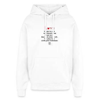 Single zur Valentin mit Herz - Oversized Unisex Hoodie von Stanley/Stella - Weiß - Vorne - AI Model Female 172 light (172cm) & AI Model Male 185 light (185cm)