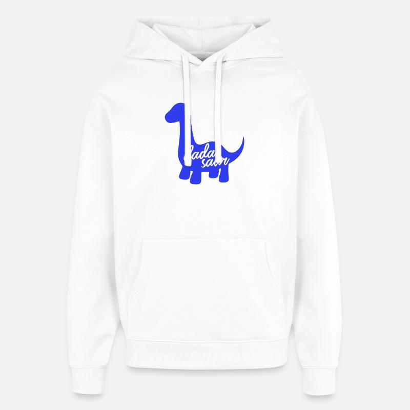 Daddysaurus Rex lustiges Dinosaurier-Slogan-Design - Oversized Unisex Hoodie von Stanley/Stella - Weiß