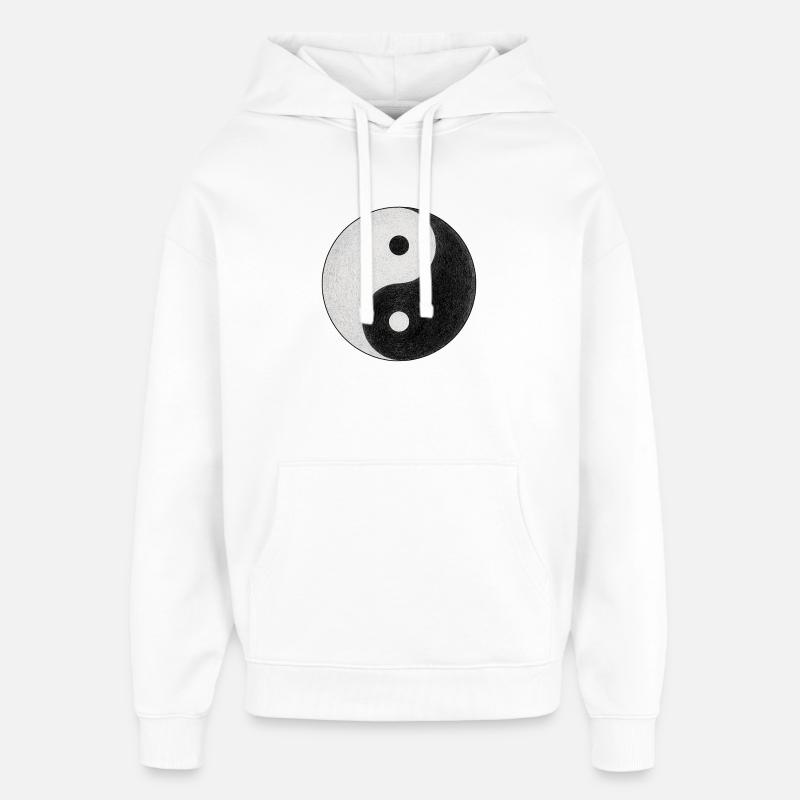 symbole yin et yang - Sweat à capuche unisexe Stanley/Stella Oversized - blanc
