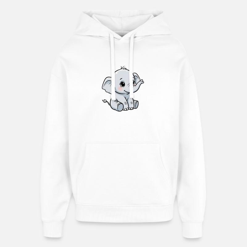 Petit éléphant câlin et mignon - Sweat à capuche unisexe Stanley/Stella Oversized - blanc