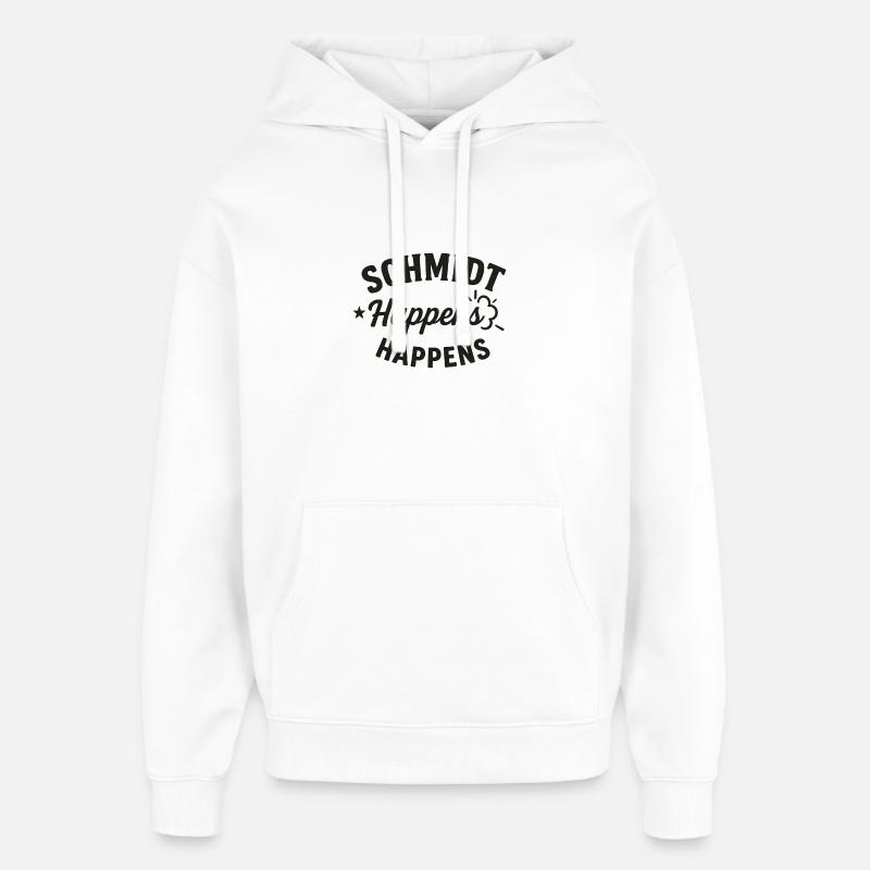 Schmidt arrive Wortwitz - Sweat à capuche unisexe Stanley/Stella Oversized - blanc