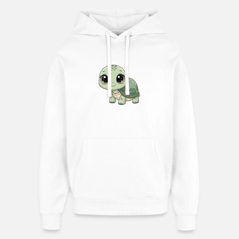 Tortue Doulouche Vert Menthe - Sweat à capuche unisexe Stanley/Stella Oversized - blanc