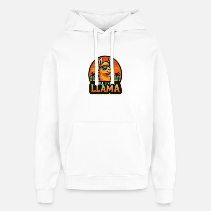 Chill wie ein Lama - Oversized Unisex Hoodie von Stanley/Stella - Weiß