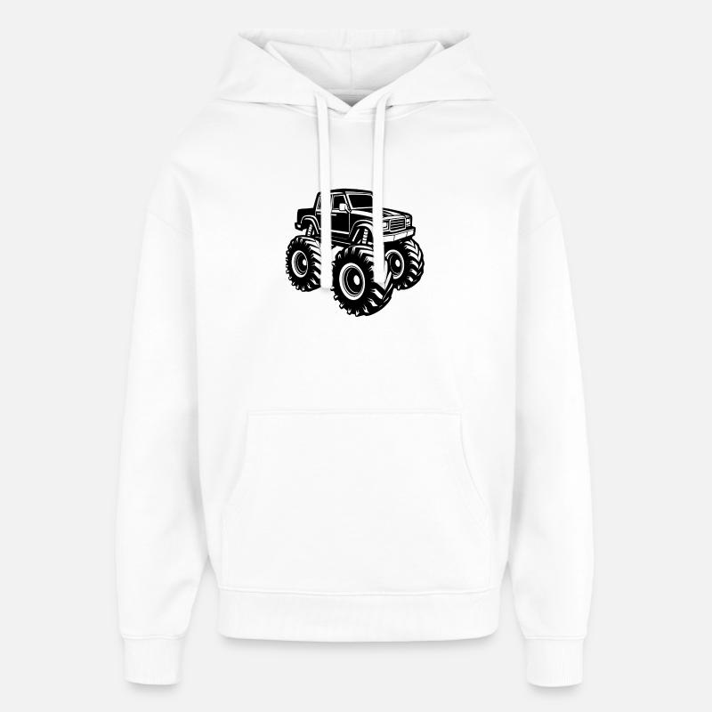 Camion monstre - Sweat à capuche unisexe Stanley/Stella Oversized - blanc