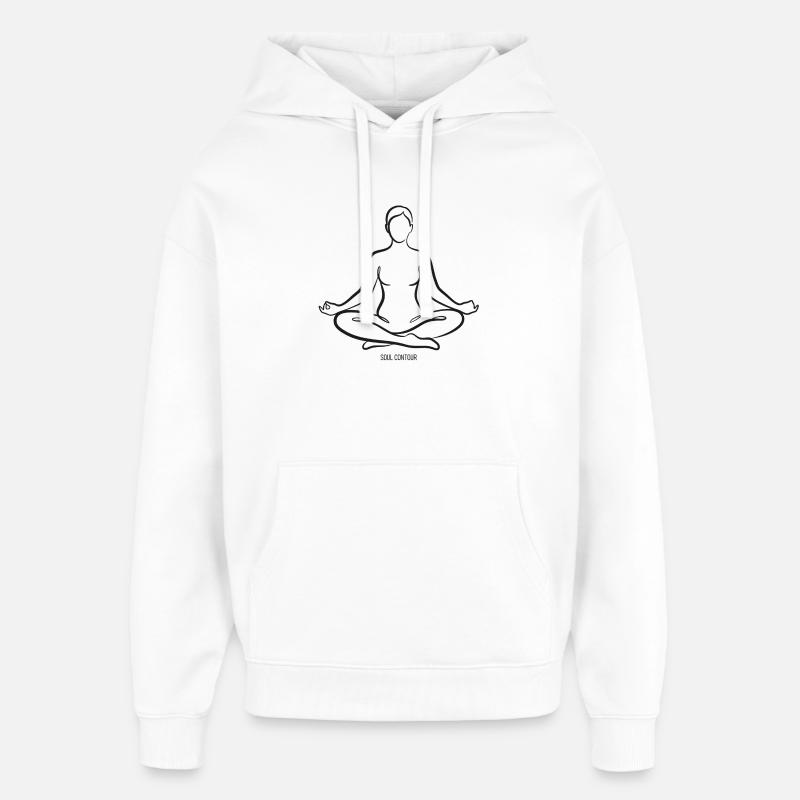CONTOUR DE L’ÂME - Sukhasana - Sweat à capuche unisexe Stanley/Stella Oversized - blanc
