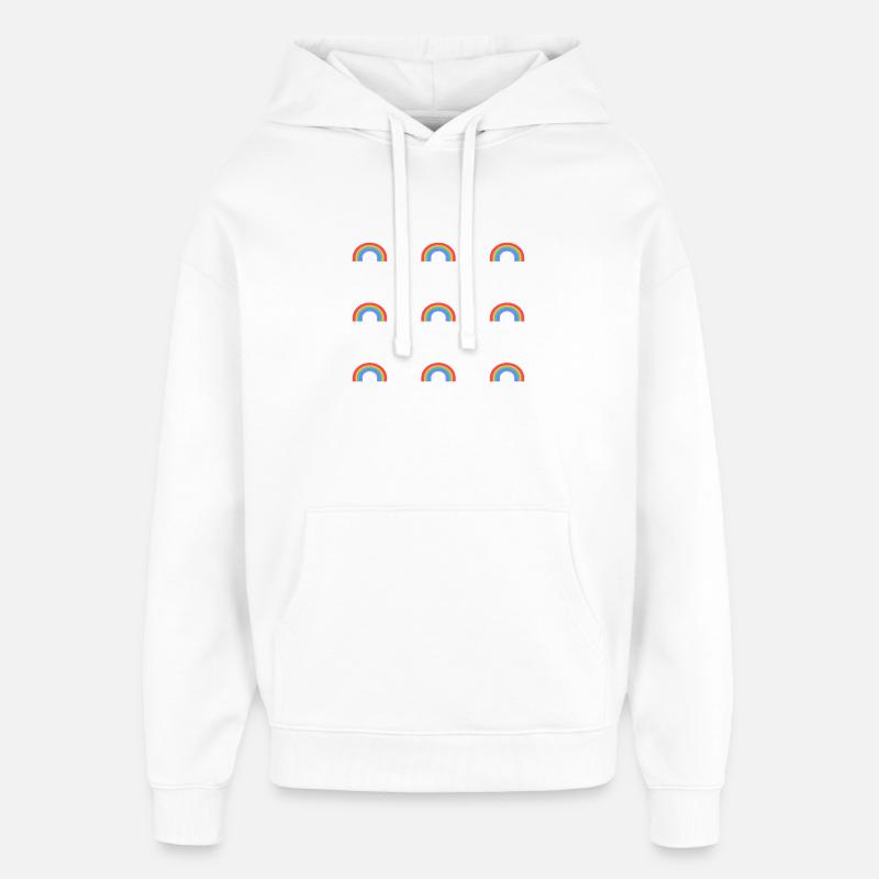 Rainbow Pattern - Oversized Unisex Hoodie by Stanley/Stella - white