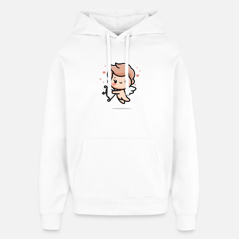 Doux Cupidon - Sweat à capuche unisexe Stanley/Stella Oversized - blanc