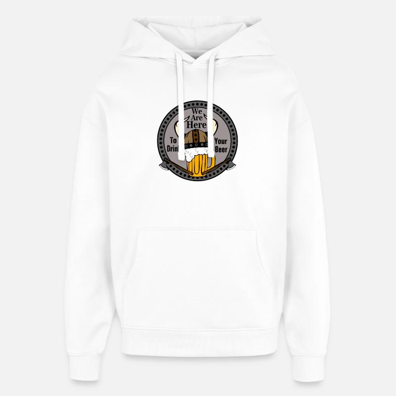 Vikings Buveurs de bière Vikings - Sweat à capuche unisexe Stanley/Stella Oversized - blanc
