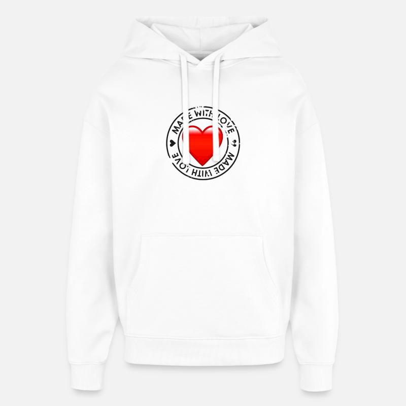 Made Whit Love - Sweat à capuche unisexe Stanley/Stella Oversized - blanc