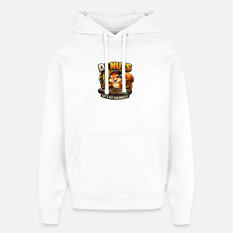 Eichhörnchen DJ Nuts süßes Squirrel lustig - Oversized Unisex Hoodie von Stanley/Stella - Weiß