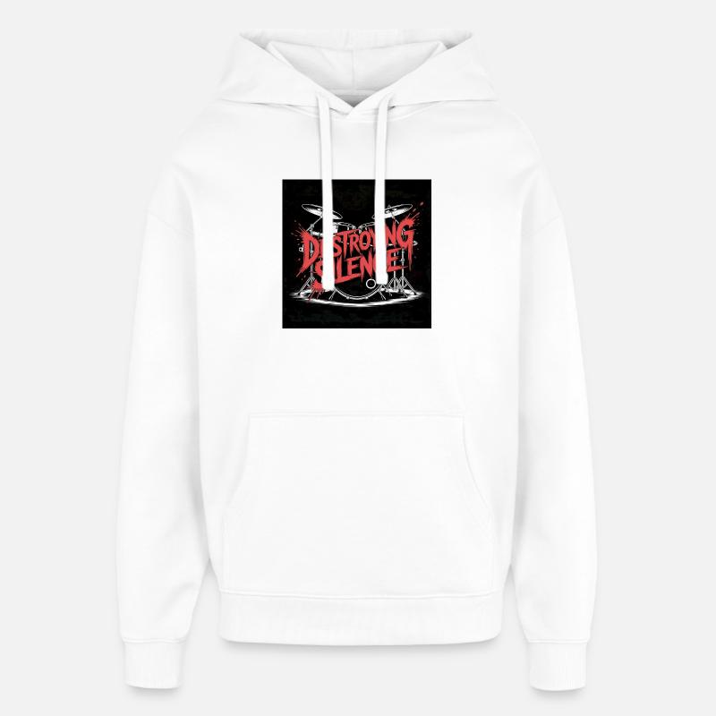 Destruction du silence Graffiti de batterie - Sweat à capuche unisexe Stanley/Stella Oversized - blanc