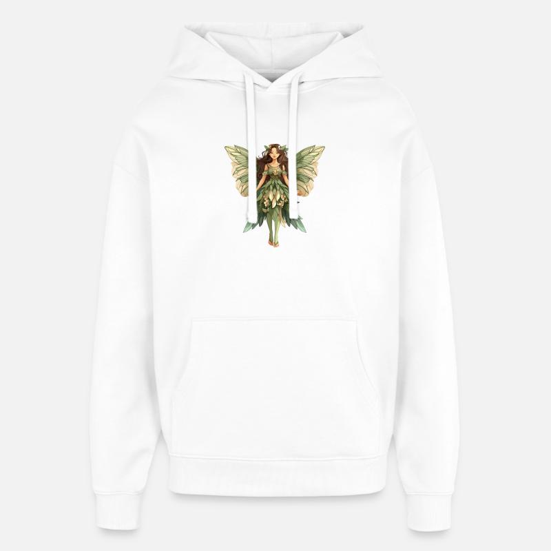 Skogsfé i lövdräkt - Stanley/Stella Oversized Huvtröja Unisex - vit
