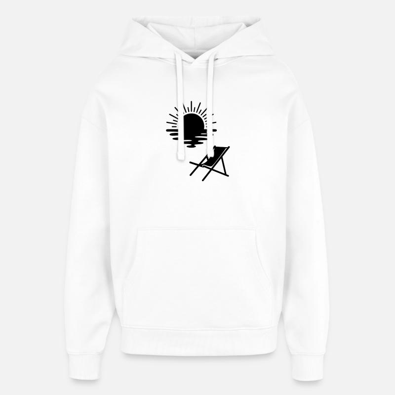 Coucher du soleil Transat  - Sweat à capuche unisexe Stanley/Stella Oversized - blanc