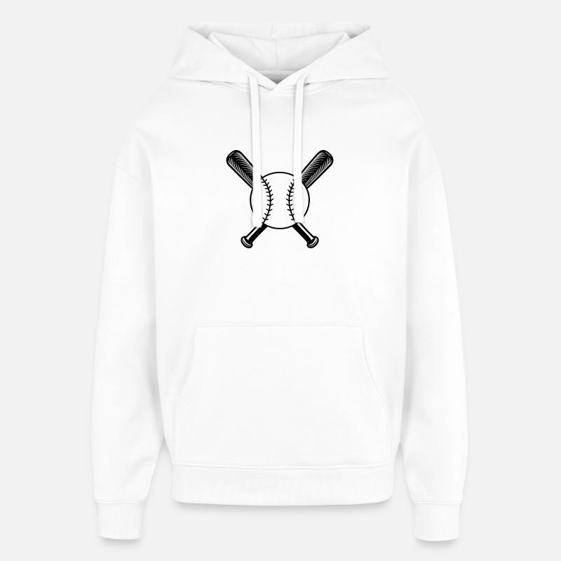 Balle de baseball et battes - Sweat à capuche unisexe Stanley/Stella Oversized - blanc