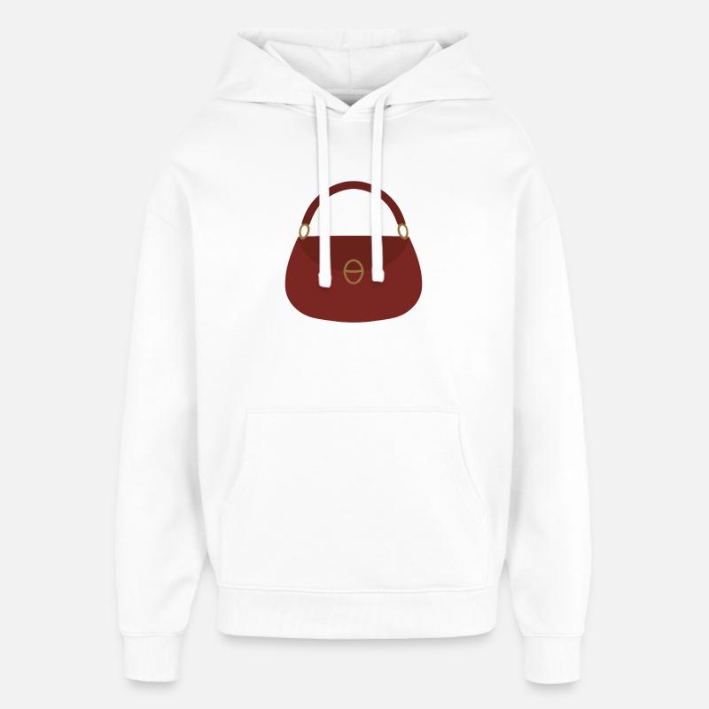 Silhouette de sac à main cramoisi - Sweat à capuche unisexe Stanley/Stella Oversized - blanc