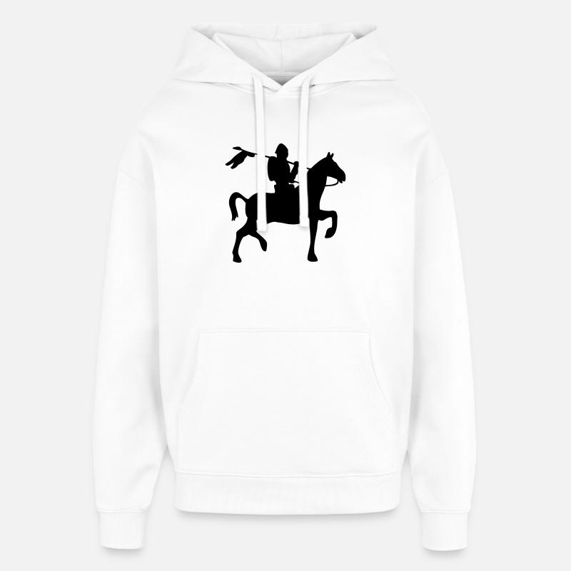 Silhouette du chevalier - Sweat à capuche unisexe Stanley/Stella Oversized - blanc