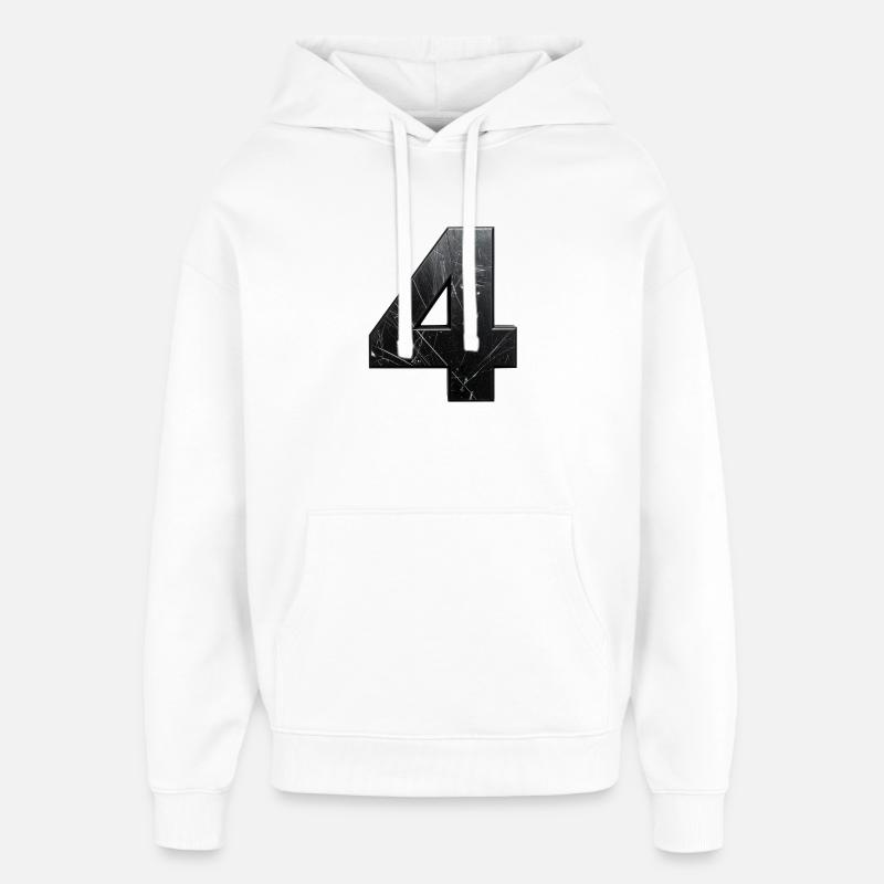 Texture de rayures en quatre métaux - Sweat à capuche unisexe Stanley/Stella Oversized - blanc
