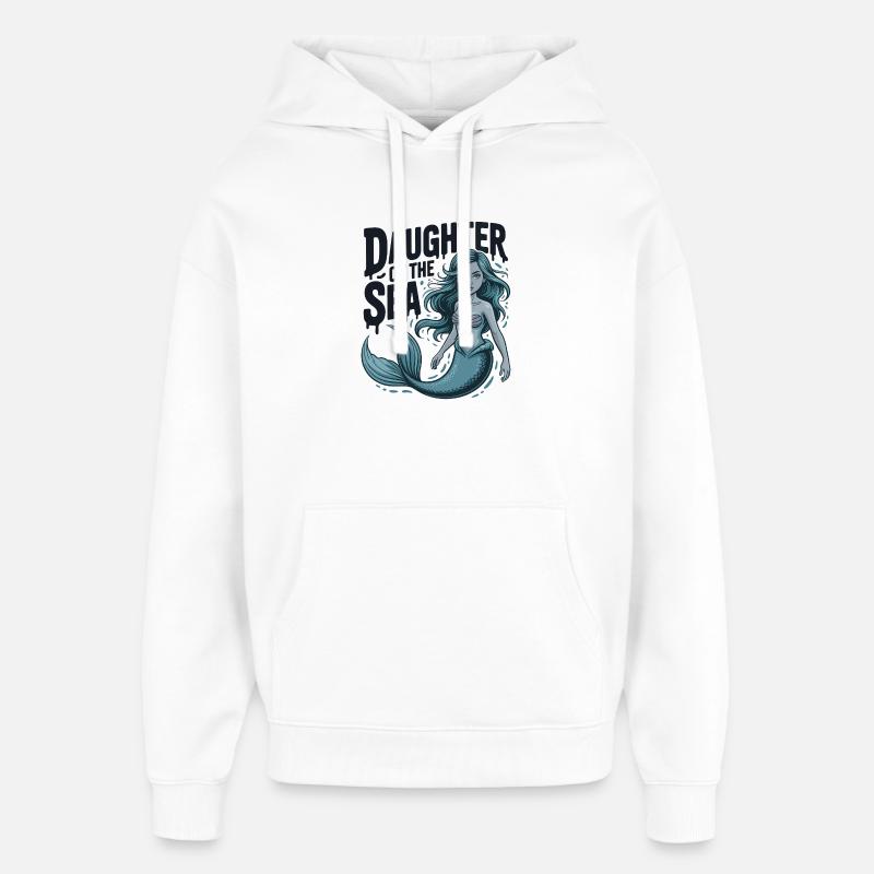 Fille de la Mer - Sweat à capuche unisexe Stanley/Stella Oversized - blanc