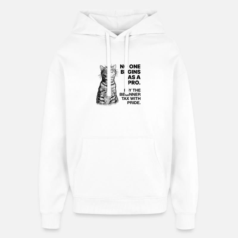 Anfänger Mindset – Lernende Katze Halftone - Oversized Unisex Hoodie von Stanley/Stella - Weiß