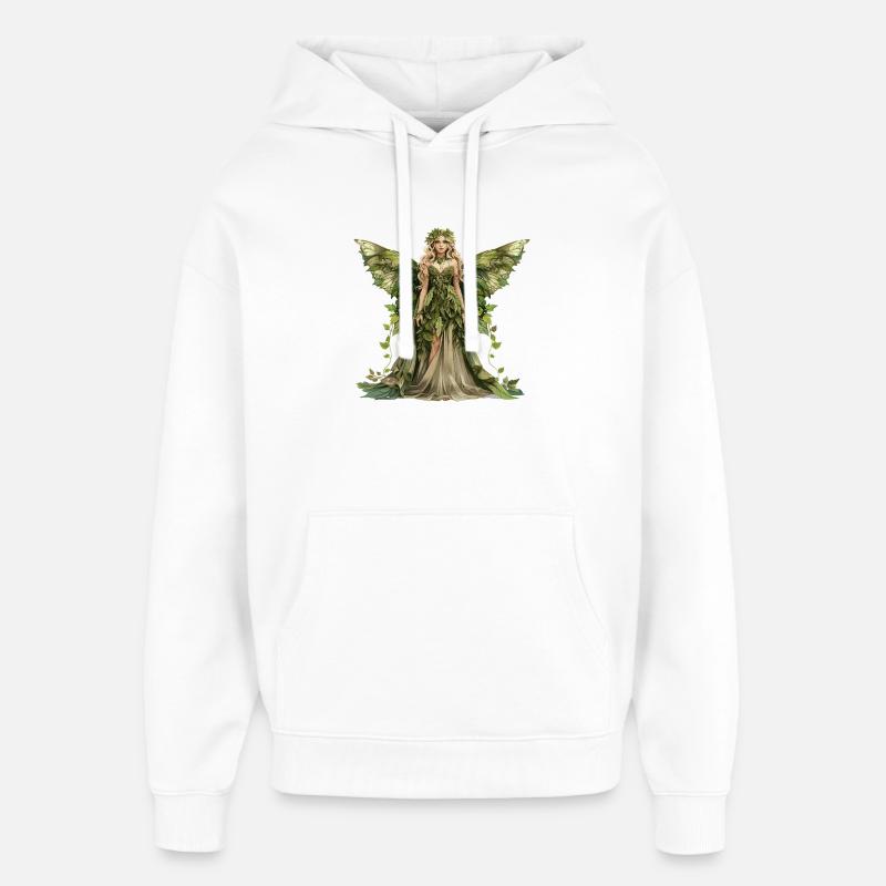 Papillon Fée de la Forêt - Sweat à capuche unisexe Stanley/Stella Oversized - blanc