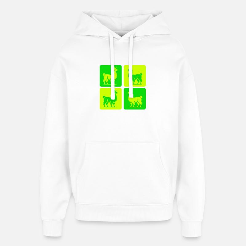 Lama Pop Art - Oversized Unisex Hoodie von Stanley/Stella - Weiß