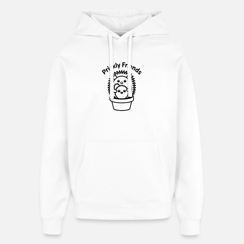 Meilleurs amis hérissons et cactus - Sweat à capuche unisexe Stanley/Stella Oversized - blanc