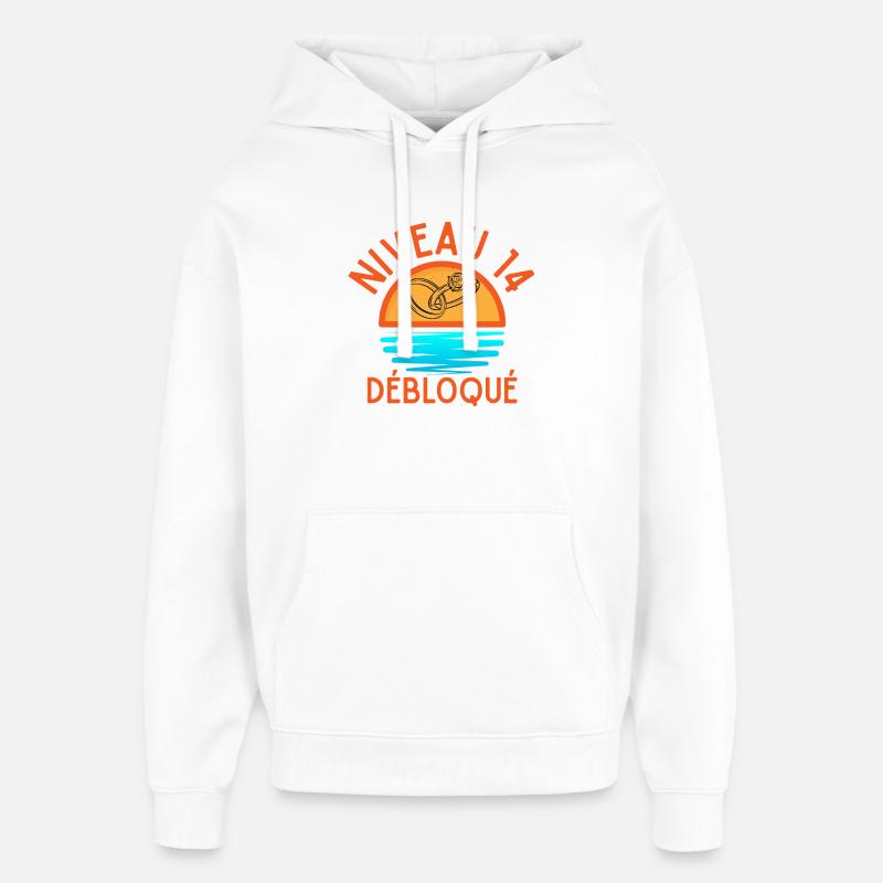 Level 14 Freigeschaltetes Jubiläumspaar - Oversized Unisex Hoodie von Stanley/Stella - Weiß