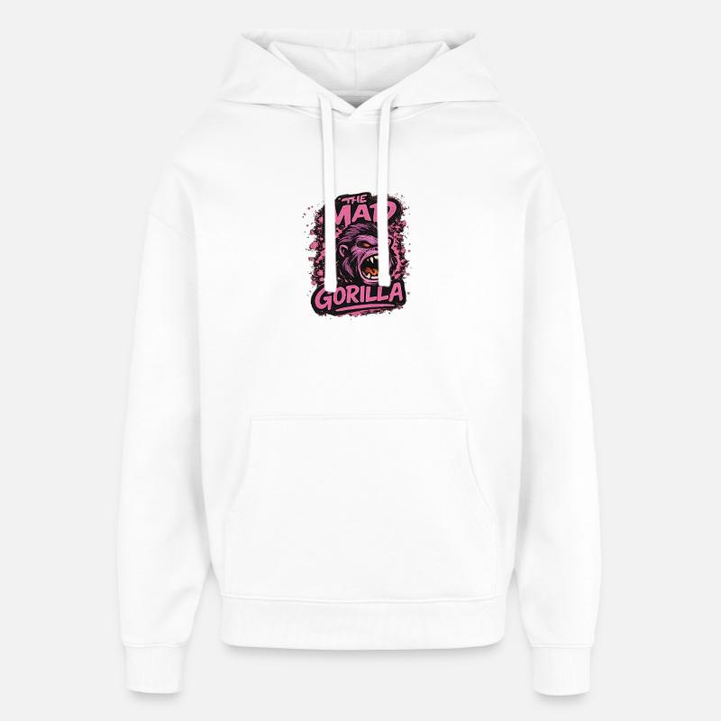 Le gorille en colère - Sweat à capuche unisexe Stanley/Stella Oversized - blanc
