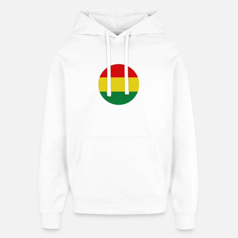 Drapeau rond bolivien - Sweat à capuche unisexe Stanley/Stella Oversized - blanc